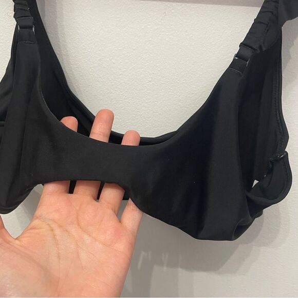 Aerie Swim Top Ruffle Bralette XL women’s Black Color - Picture 5 of 7
